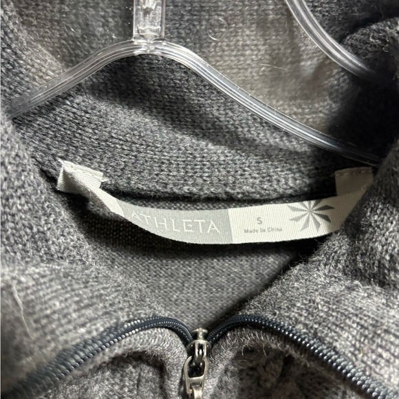 Athleta Sawtooth Gray Cable Knit Long Sleeve Dress Size Small - Picture 4 of 9